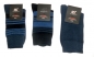 Preview: Anzugsocken mit Softrand RS "grautöne & blautöne gestreift" Gr. 39/42 bis 47/50 im 3er Pack handgekettelt