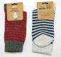 Preview: 65% Wolle (Lamm) dünne Ringel Socken "Wärmend & weich" RS Gr. 35/38 bis 43/46 im 2er Pack