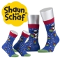 Preview: Motivsocke Shaun das Schaf mit 80% BIO-Baumwolle Gr. 35/38 bis 47/50 Made in Germany gekettelt