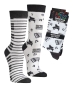 Preview: Motivsocken Socks4fun "Tiere & Kunst" im 2er Pack Gr. 36/41 & 42/47 gekettelt neu
