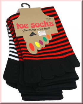 Zehensocken in neonfarbigen Ringeln im 2er Pack one sice