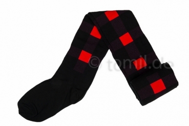 modische Baumwollmusterstrumpfhose im Karo-Look von Crönert in rot Gr. 42/44