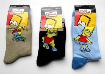 Bart Simpsons die Kindersocken aus weicher Baumwolle mit Elasthan Gr. 27/30