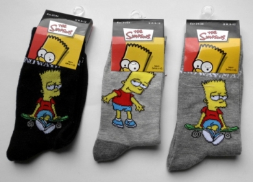 Bart Simpsons die Kindersocken aus weicher Baumwolle mit Elasthan Gr. 27/30