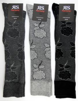 .Rosenmuster Baumwollkniestrümpfe im 3er Pack RS Gr. 35/38 & 39/42 nahtlos & Softrand