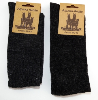 30% Wolle & 13% Alpakawolle "feine, weiche & einfarbige Socken" Gr. 35/38 bis 43/46 im 2er Pack
