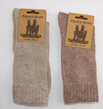 30% Wolle & 13% Alpakawolle "feine, weiche & einfarbige Socken" Gr. 35/38 bis 43/46 im 2er Pack