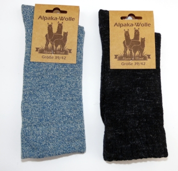 30% Wolle & 13% Alpakawolle "feine, weiche & einfarbige Socken" Gr. 35/38 bis 43/46 im 2er Pack