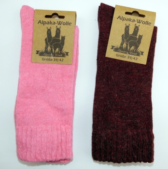 30% Wolle & 13% Alpakawolle "feine, weiche & einfarbige Socken" Gr. 35/38 bis 43/46 im 2er Pack