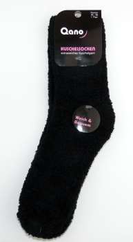 Kuschelsocken schwarz super flauschig & weich "Qano" Gr. 35/38 & 39/42
