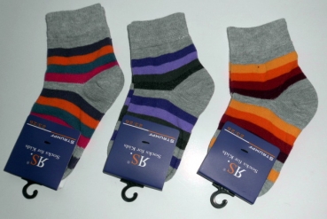Ringelsocken breit & (schmal) RS "Girl" Gr. 19/22 im 3er Pack nahtlos