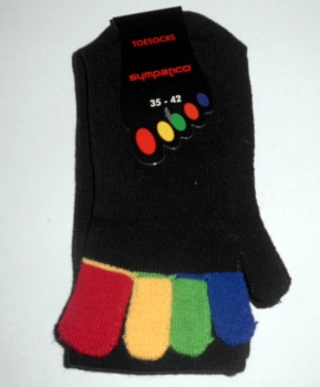 Zehensocken mit echter Ferse "Sympatico" bunte Farben Gr. 31/35, 35/42 & 40/46