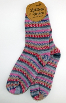 70% Wollsocke "Molly die Lieblingssocke" jedes Socke ein Unikat Gr. 35/38 bis 43/46