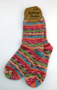 70% Wollsocke "Molly die Lieblingssocke" jedes Socke ein Unikat Gr. 35/38 bis 43/46