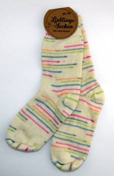 70% Wollsocke "Molly die Lieblingssocke" jedes Socke ein Unikat Gr. 35/38 bis 43/46