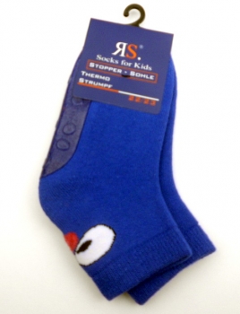 Kurzschaft Frotteesocken mit ABS Vollsohle & Fersenmuster "RS" gekettelt Gr. 20/21 bis 26/27