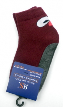 Kurzschaft Frotteesocken mit ABS Vollsohle & Fersenmuster "RS" gekettelt Gr. 20/21 bis 26/27