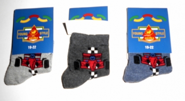 Babysöckchen "Auto und Schmetterling" Gr. 17/18 & 19/22 im 3er Pack