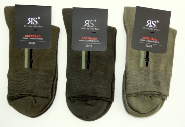 Kurzsocken mit Softrand RS harmony 15cm hoch "kleines Muster" Gr. 39/42 & 43/46 im 3er Pack nahtlos
