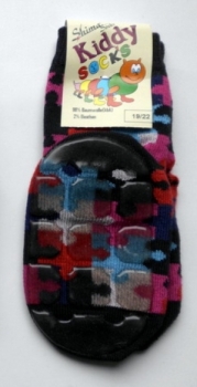98% kba-Baumwolle dünne & beschichtete Stoppersocke "Puzzle" Gr. 17/18, 19/22, 35/38, 39/42