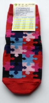 98% kba-Baumwolle dünne & beschichtete Stoppersocke "Puzzle" Gr. 17/18, 19/22, 35/38, 39/42