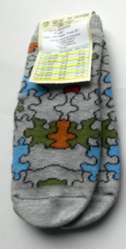 98% kba-Baumwolle dünne & beschichtete Stoppersocke "Puzzle" Gr. 17/18, 19/22, 35/38, 39/42