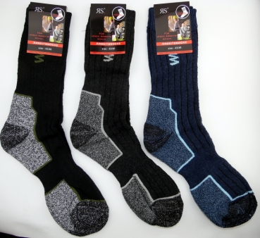 Arbeitssocke RS dunkle Farben Gr. 39/42 & 43/46 im 3er Pack mit Frotteesohle