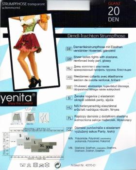 20 den glänzende Feinstrumpfhose "Hautfarbe" Yenita Gr. S bis XL