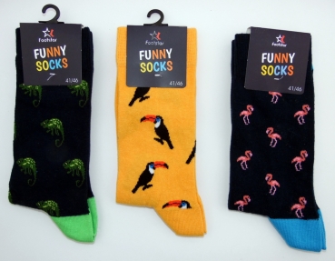 Motivsocken "Tiere" Funny Socks aus weicher Baumwolle Gr.  41/45