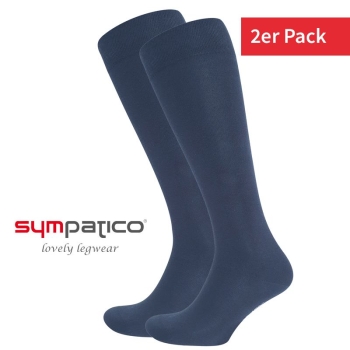 92 % BIO Baumwolle Kniestrümpfe mit Komfortbund "Sympatico/Dirks" Gr. 47/50 im 2er Pack nahtlos