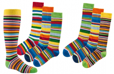Ringelkniestrümpfe ohne Zehennaht "gute Laune" für Boys & Girls im 3er Pack Gr. 23/26 bis 39/42