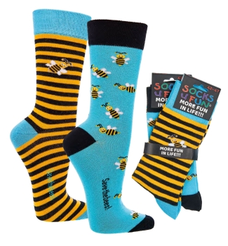 Motivsocken Socks4fun "Tiere & Kunst" im 2er Pack Gr. 36/41 & 42/47 gekettelt neu