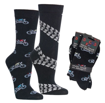 Motivsocken socks4fun "Freizeit & Party" im 2er Pack  Gr. 36/41 & 42/47 gekettelt neu