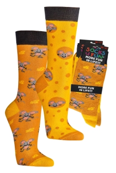 Motivsocken Socks4fun "Tiere & Kunst" im 2er Pack Gr. 36/41 & 42/47 gekettelt neu
