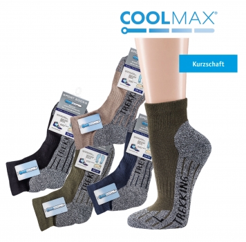 Coolmax Kurzschaft Trekkingsocken & Funktionssocken L & R & mit Spezialverstärkung Gr. 35/38 bis 43/46