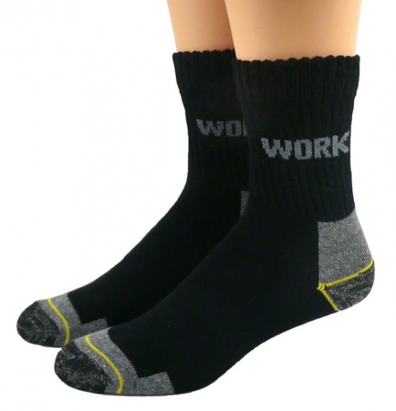 6-48 Paar Arbeitssocken WORK Baumwolle Herren Damen Socken Atmungsaktiv Schwarz 