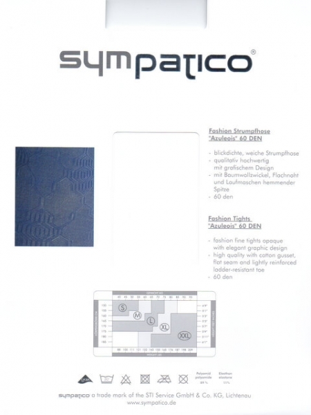 60 den uni, leicht insich gemusterte Strumpfhose "Azuleois 60" Gr. XS bis L