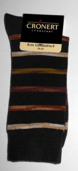 Anzugsocken "Crönert" Streifen und Seitenmuster" mit Weichbund Gr. 39/42 & 43/46
