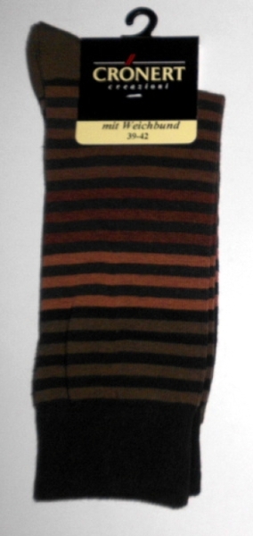 Ringelsocken "Crönert" mit Weichbund in braun Gr. 39/42