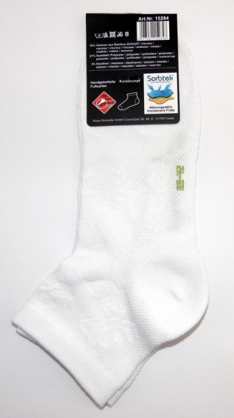 Bambus Kurzschaftsocken "insich gemustert" RS in 3 Farben Gr. 35/38 & 39/42 mit Komfortbund