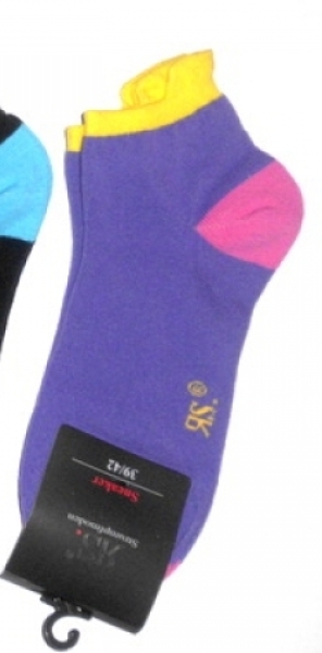 farbige Sneakersocken mit Steg in lila Gr. 39/42