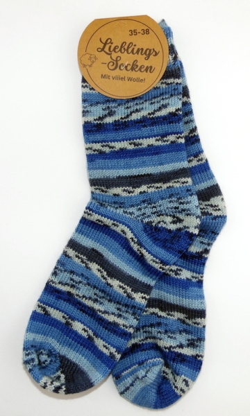 70% Wollsocke "Molly die Lieblingssocke" jedes Socke ein Unikat Gr. 35/38 bis 43/46