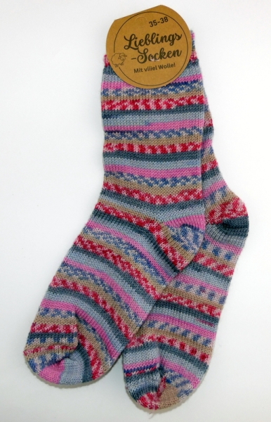 70% Wollsocke "Molly die Lieblingssocke" jedes Socke ein Unikat Gr. 35/38 bis 43/46