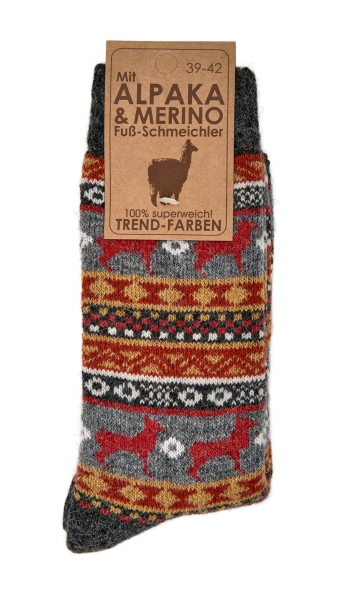 15% Alpaka & 15% Wolle (Merino) Socken "Peru Hygge Style Gr. 35/38 bis 43/46