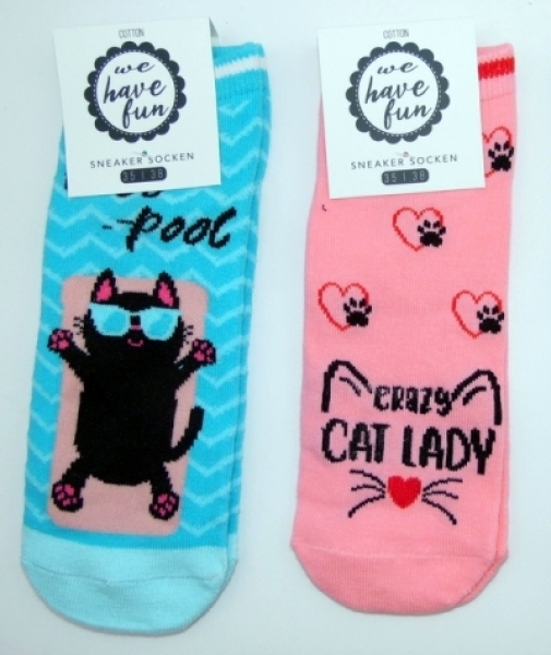 .Motivsneakersocken "Tiere CNB" im 2er Pack Gr.  35/38 mit flacher Naht