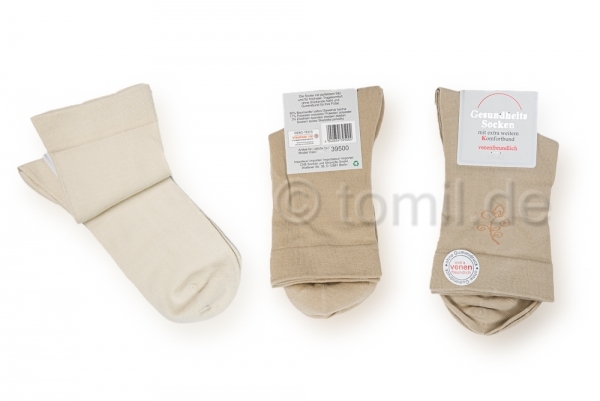 ".Trichtersocke" mit extra weitem Rand bis 40cm Umfang "CNB" im 3er Pack Gr. 35/38 bis 47/50 nahtlos