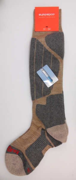 Skikniestrümpfe mit 17% Wolle & 39% Coolmax und extra Verstärkungen "Sympatico" Gr. 31/34 & 35/38