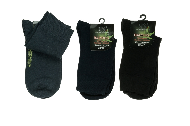 3 Paar Herren Bambus Socken extra Softrand ohne Gummi dunkelgrau 39-46 