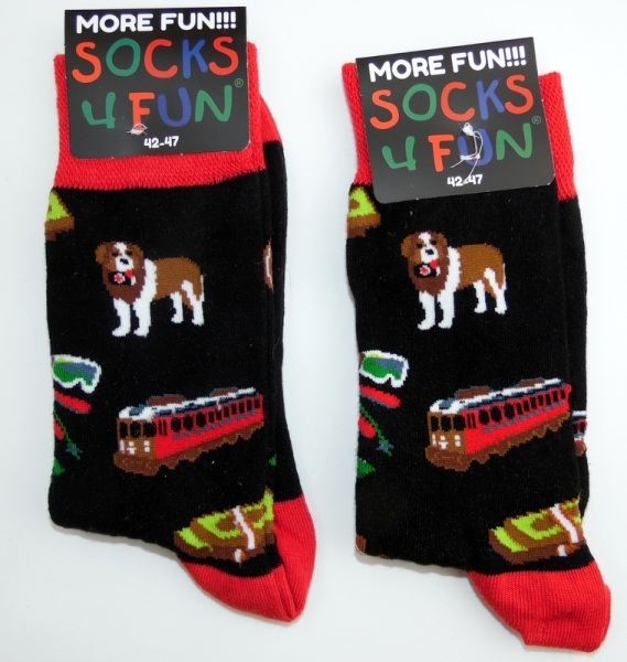Motivsocken Socks4fun "Tiere & Kunst" im 2er Pack Gr. 36/41 & 42/47 gekettelt neu