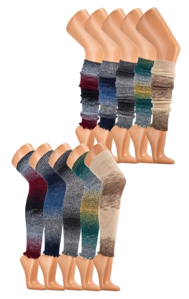 30% Wollstulpen 60 cm extra lang farbig & breiter Farbverlauf
